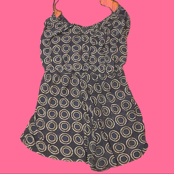 H&M Blue & Tan Circle Print Boho Romper XL🛍🎄 - Picture 3 of 7